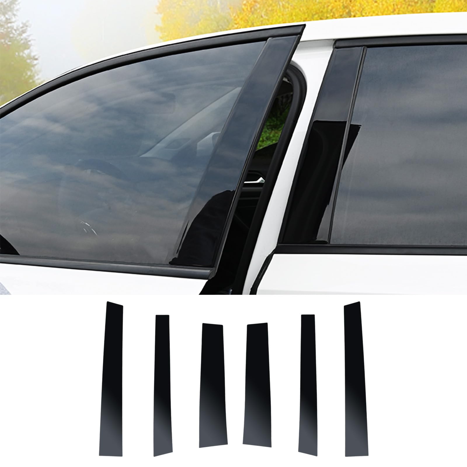 

HIMARKLIF Накладка на стойку Боковой козырек Защитная крышка Черный лак Комплект Совместим с TOYOTA Voxy Noah 90 Series NOAH VOXY MZRA9 ZWR9 2022 B-стойка чёрный