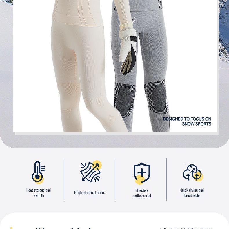 Kids' Quick-Dry Ski Base Layer: Warm, Moisture-Wicking Sports Suit for Boys & Girls