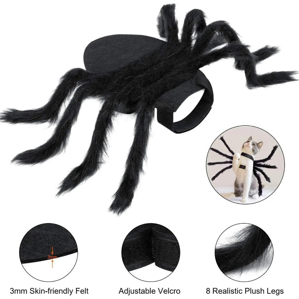 Halloween Pet Spider Costume for Dog Cat Decorations Decor Party Supply Cosplay with Adjustable Velcro for Small Medium Dogs Cat