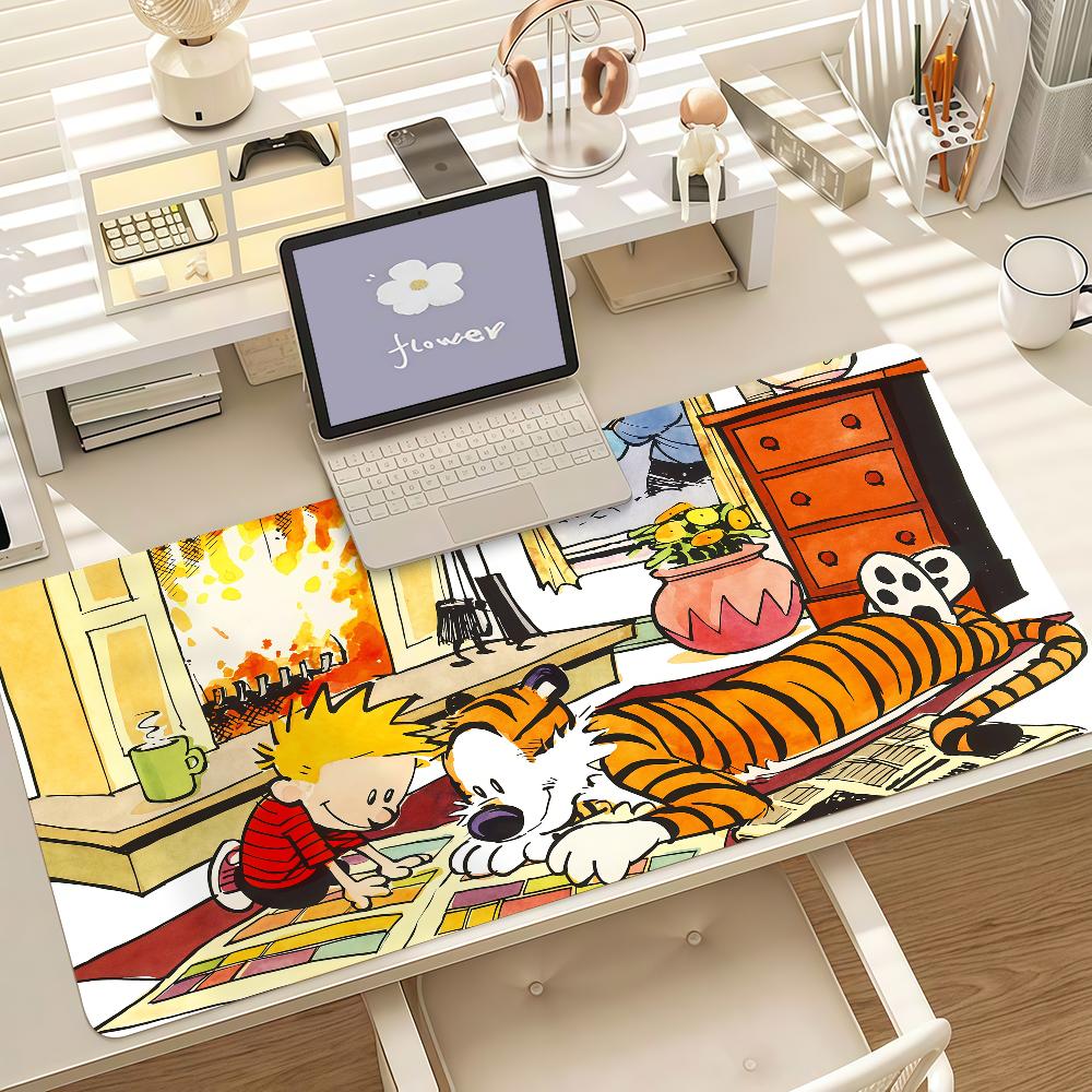 Fairy Tale Books C-Calvin And H-Hobbes Mouse Pad Anti Slip Rubber Edge Locked Thickened Laptop Gaming Desk Mat