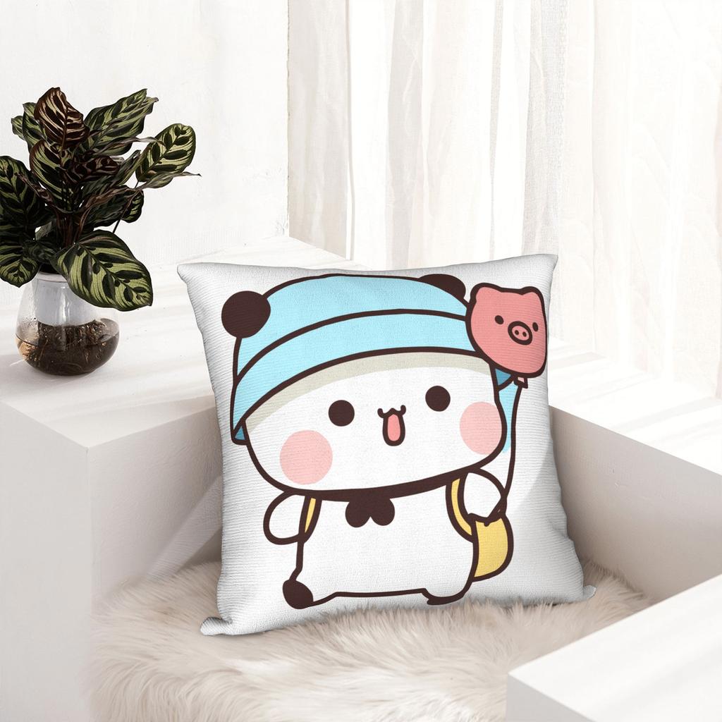 Cute Panda Bear Bubu Dudu Pillowcase Printing Polyester Cushion Cover Decoration Pillow Case Cover Bedroom Square 18''