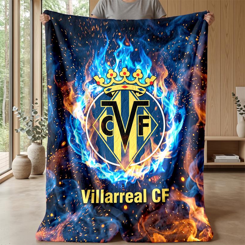 Villarreal FC Soft Flannel Fleece Blanket Lightweight Cozy Warm Throw Blanket For Sofa Bed Home Decor