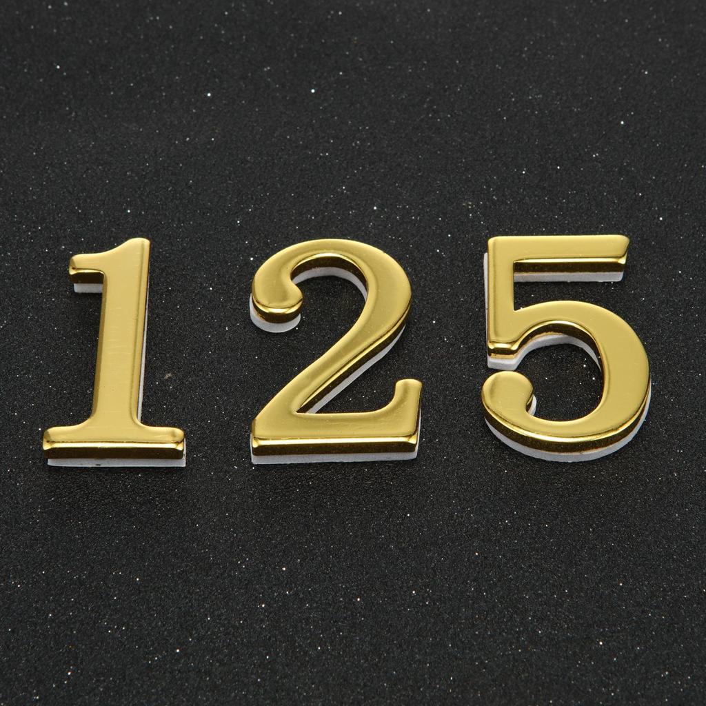 D-Shaped Imitation Gold Metal Address Number Plate