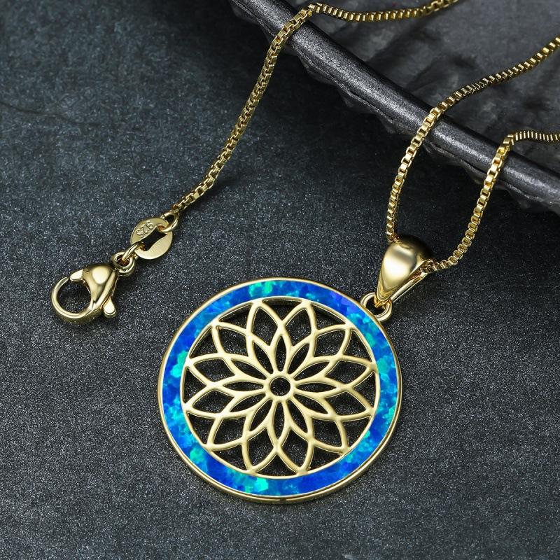 

ins wind gold platinum blue and white opal size turtle mother and son hollowed out heart-shaped women s versatile necklace