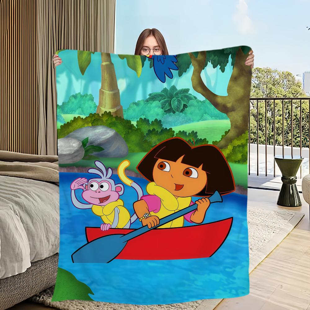 

Cartoon D-Dora the E-Explorer-ES Blanket Flannel warm comfort soft plush blanket For Picnic Beds Sofas Homes And Bedrooms 30x40in