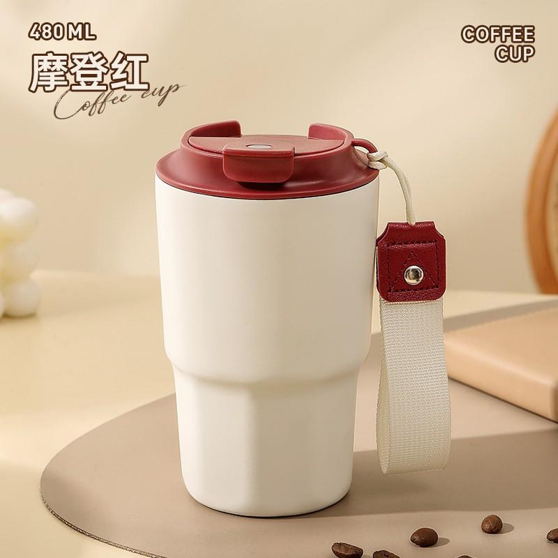 Stainless Steel Vacuum Insulated Travel Mug With Handle 480ml Double Wall Coffee Cup Office Business Gift