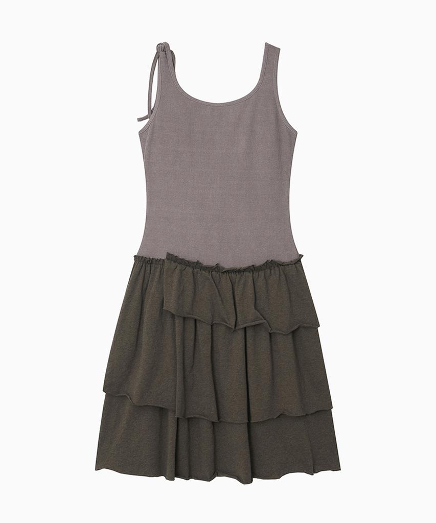 Ohesio Shirring Layered Dress, Indie Pink