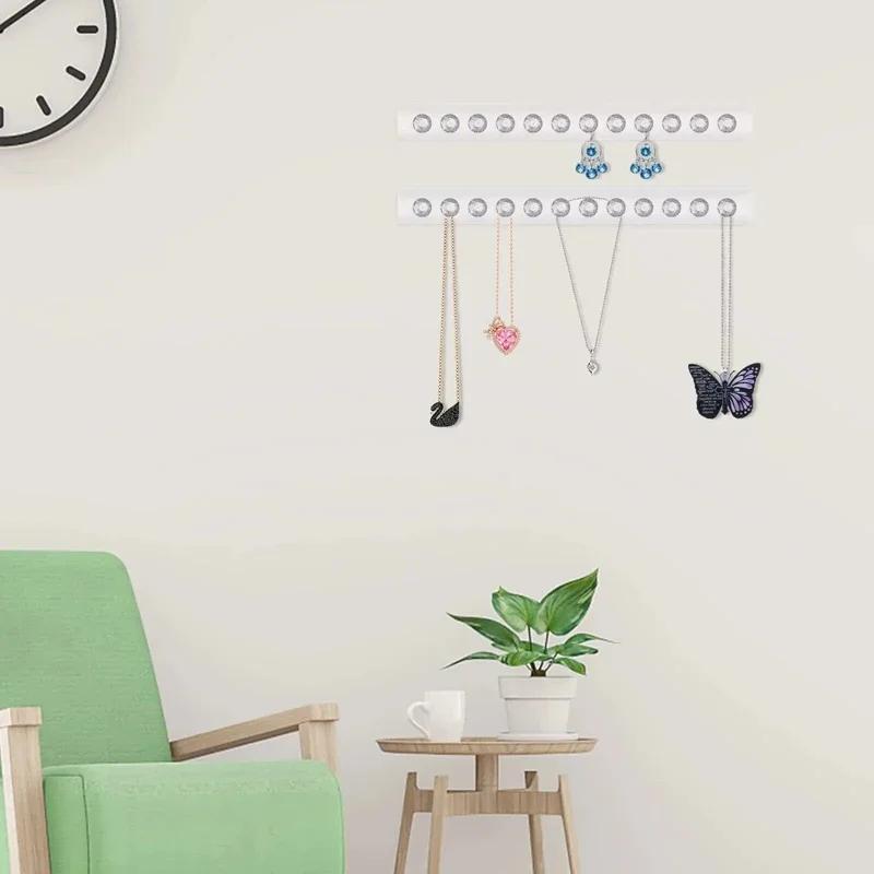 Necklace Hangers Acrylic Necklaces Holder Wall Mounted Jewelry Organizer Hanging Necklace Holder For Necklaces Bracelets Chains