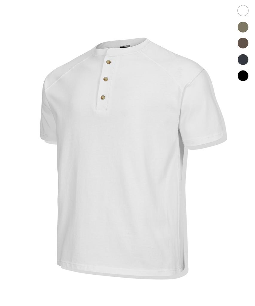 DRIX Shoulder Cutout Muscle Fit Henley Neck Half Sleeve_5 Colors