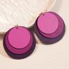 Silver needle acrylic round earrings light luxury high-end earrings women's European and American fashion earrings design sense niche