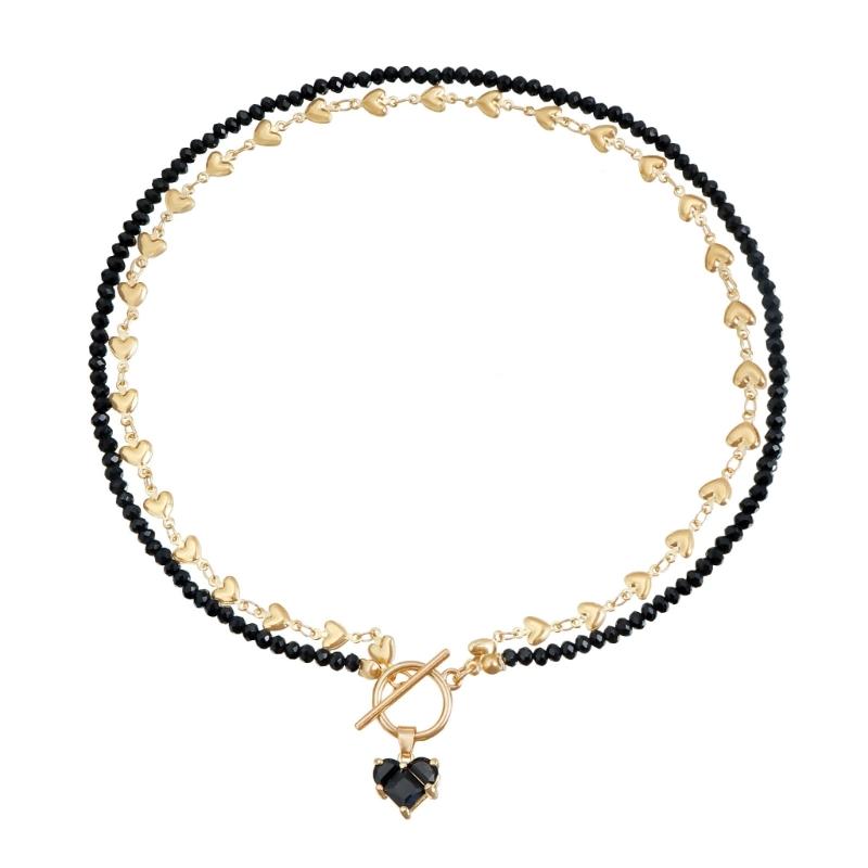 

Trendy Heart Designs Necklace with Stylish Zircon Stone Portable Accessory for Women Who Love Fashion Statement Pieces