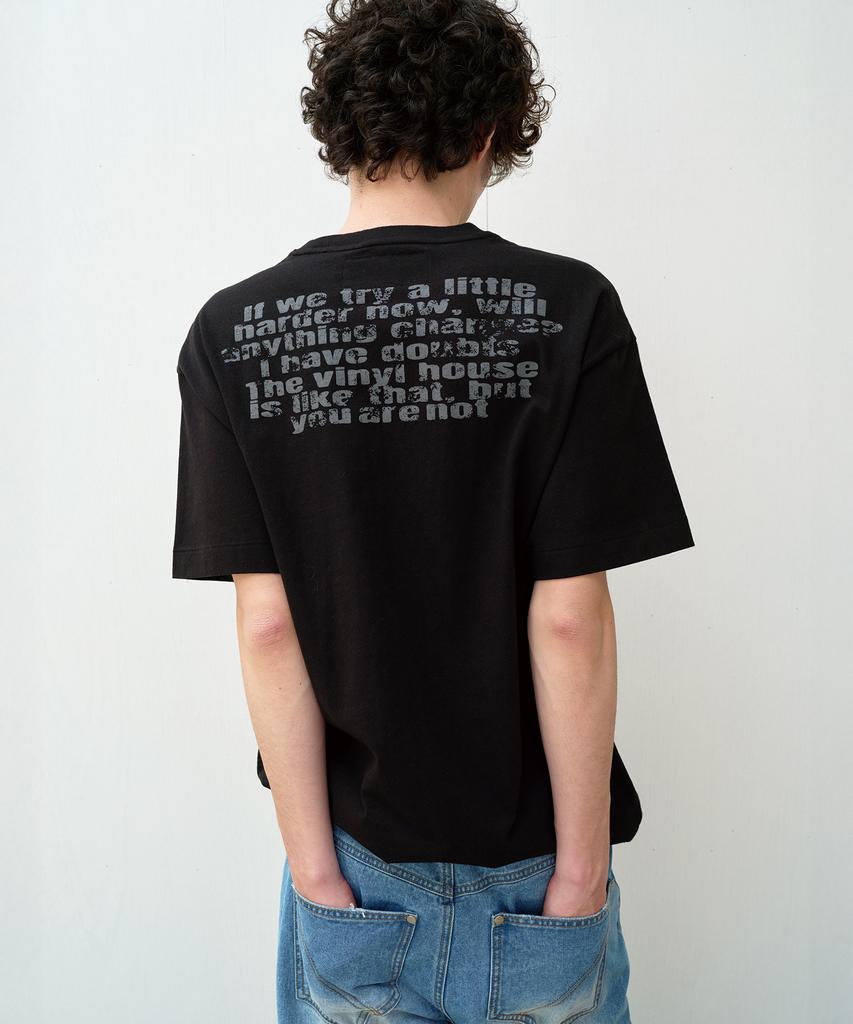 THEVINYLHOUSE Faded Star Tee Black