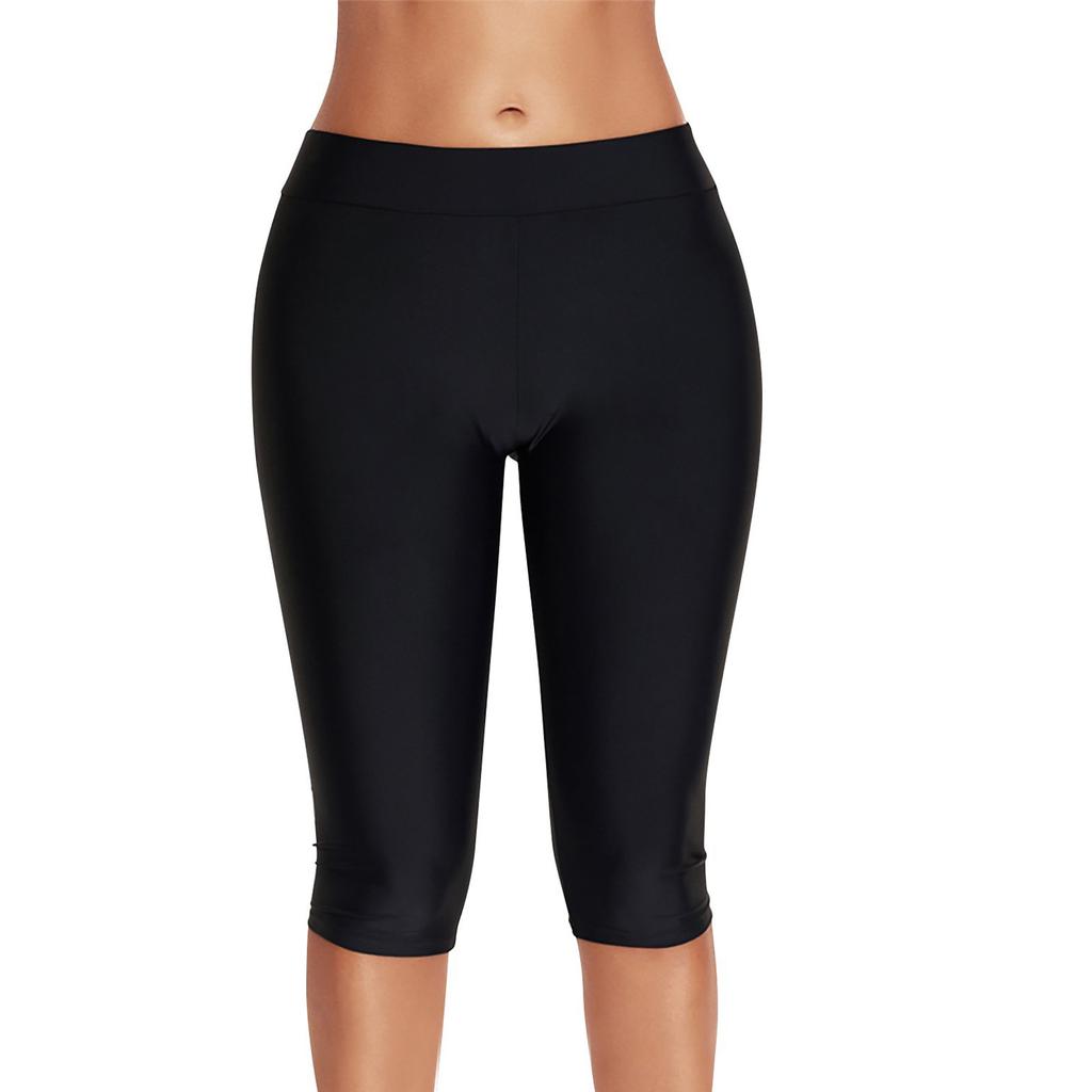 Women's Knee Length Swim Shorts Athletic Swimwear Bottoms Stretchy Quick Dry Fabric for Water Sports and Outdoor Activities