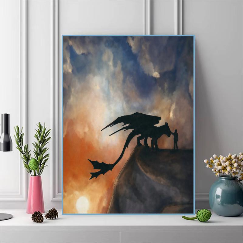 How to Train Your Dragon 100% Round Full Drill 5D DIY Diamond Painting Embroidery Cross Stitch Rhinestone Décor