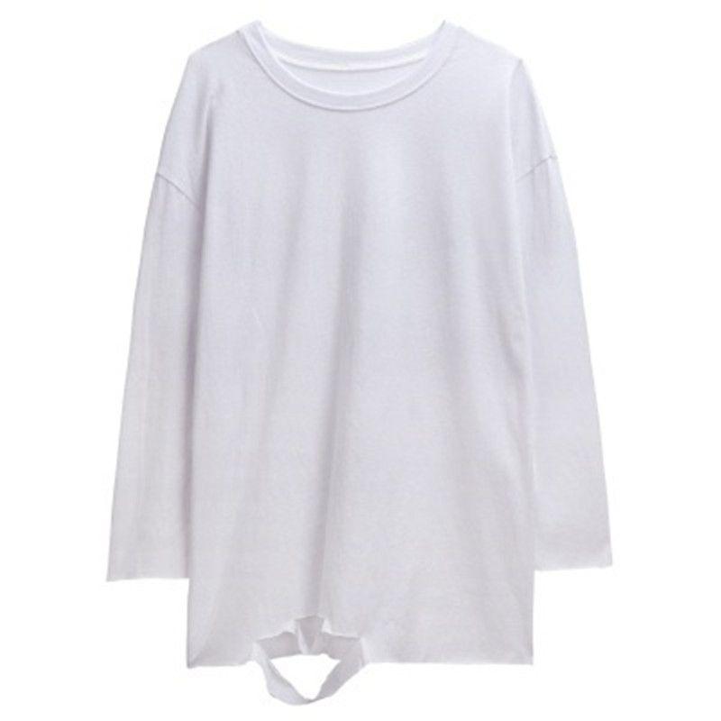 

Amazon Белая футболка с длинным рукавом Оверсайз Женская одежда White Hole 2 L [Suggested 50.00 kg-60.00 kg]]