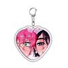2 Pièces Rivalité Chauffée Émission TV Cœur d'Amour Porte-clés Accessoires Porte-clés Acrylique Double Face Pendentif Sac Bijoux Cadeaux pour Fans Amis
