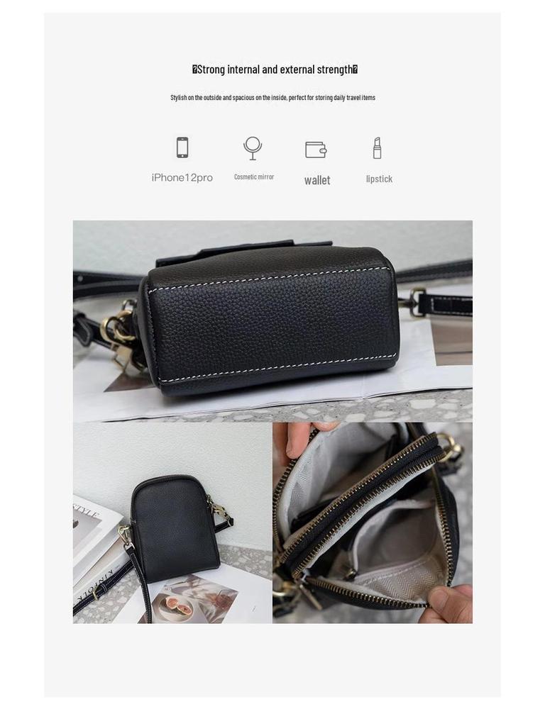 Dámské 2024 Mini crossbody tašky na telefon z pravé kůže - Jedinečné, kreativní a stylové malé tašky přes rameno