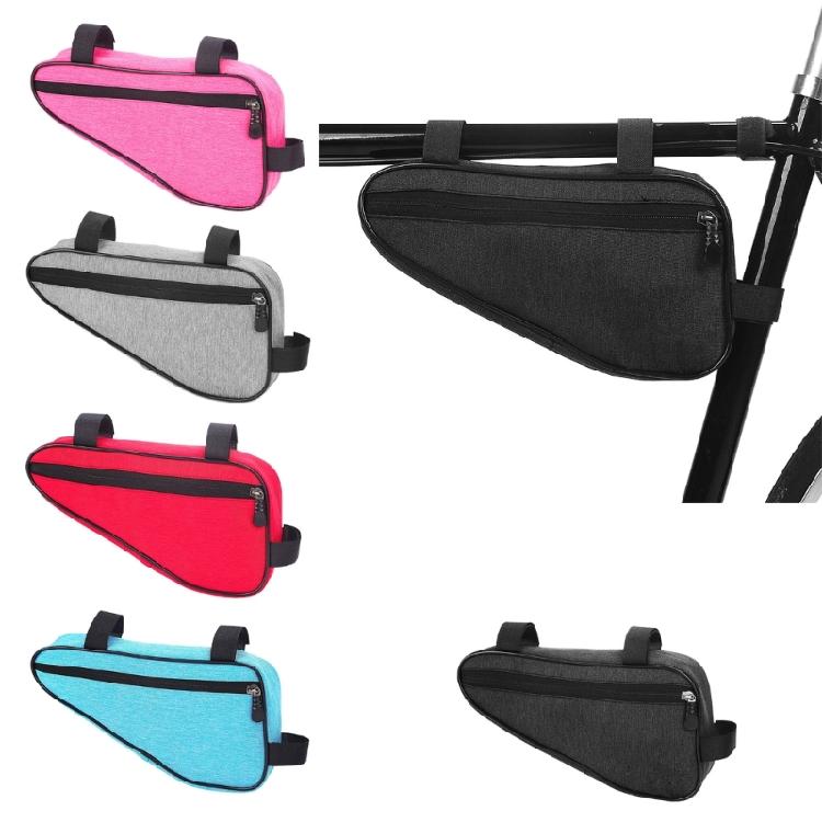Bike Handlebar Organizer Bag with Expandable Capacity Polyester Construction Triangular Pouch for Cycling Essential