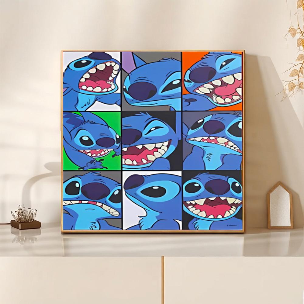 Colorful Stitch Friends 5D Round Diamond Painting Kit Diamond Embroidery Painting Rhinestones Mosaic Frameless Handwork Decoration Arts