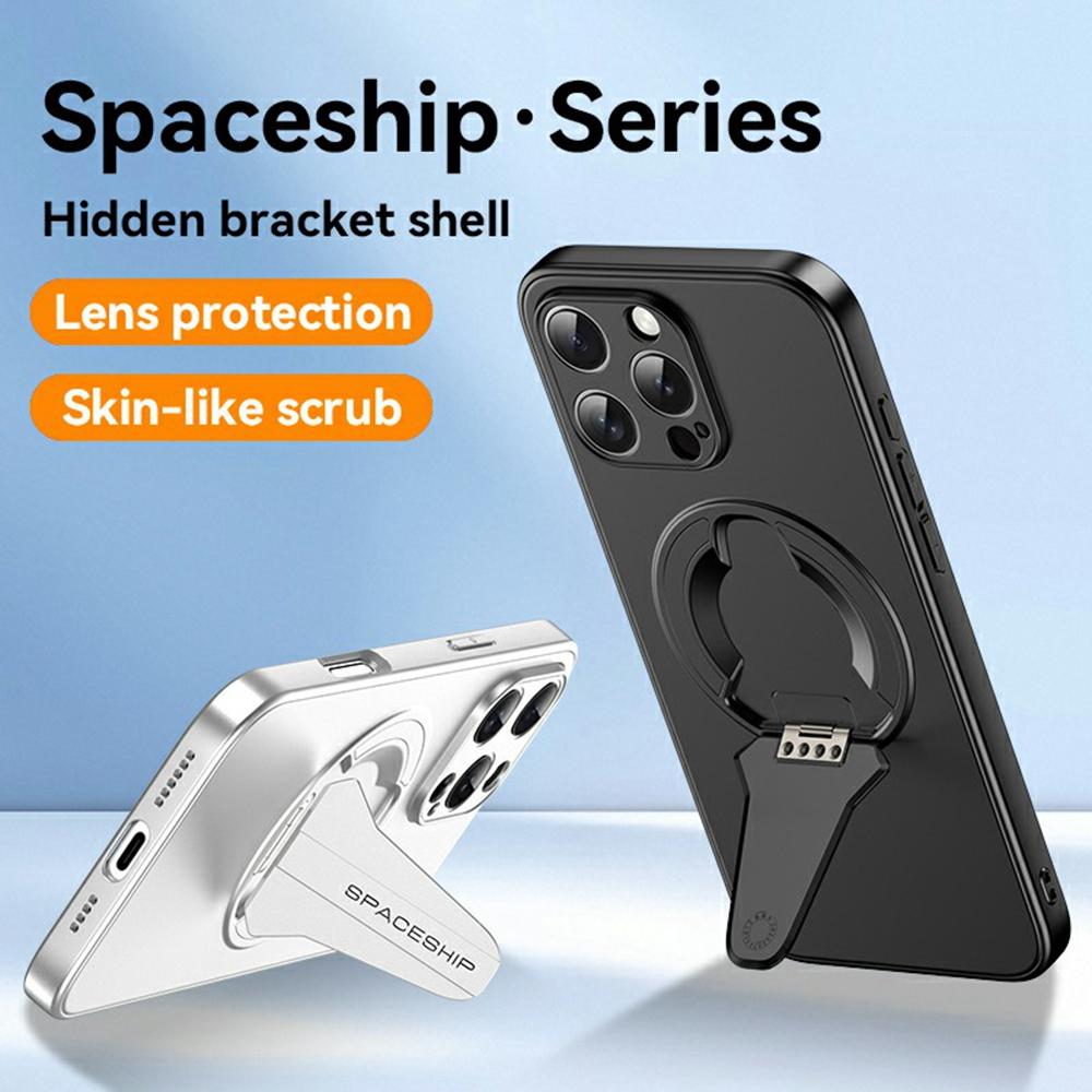 For iPhone 16 Pro Max Case Compatible with MagSafe Hidden Kickstand Skin-Feel Matte PC TPU Phone Back Cover