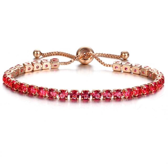 Stylish Stylish Zircon Crystal Cubic Zirconia Tennis Women Bracelets Gold Color Color Chain Shiny Charm Bracelets Armbanden Voor Vrouwen Bijou