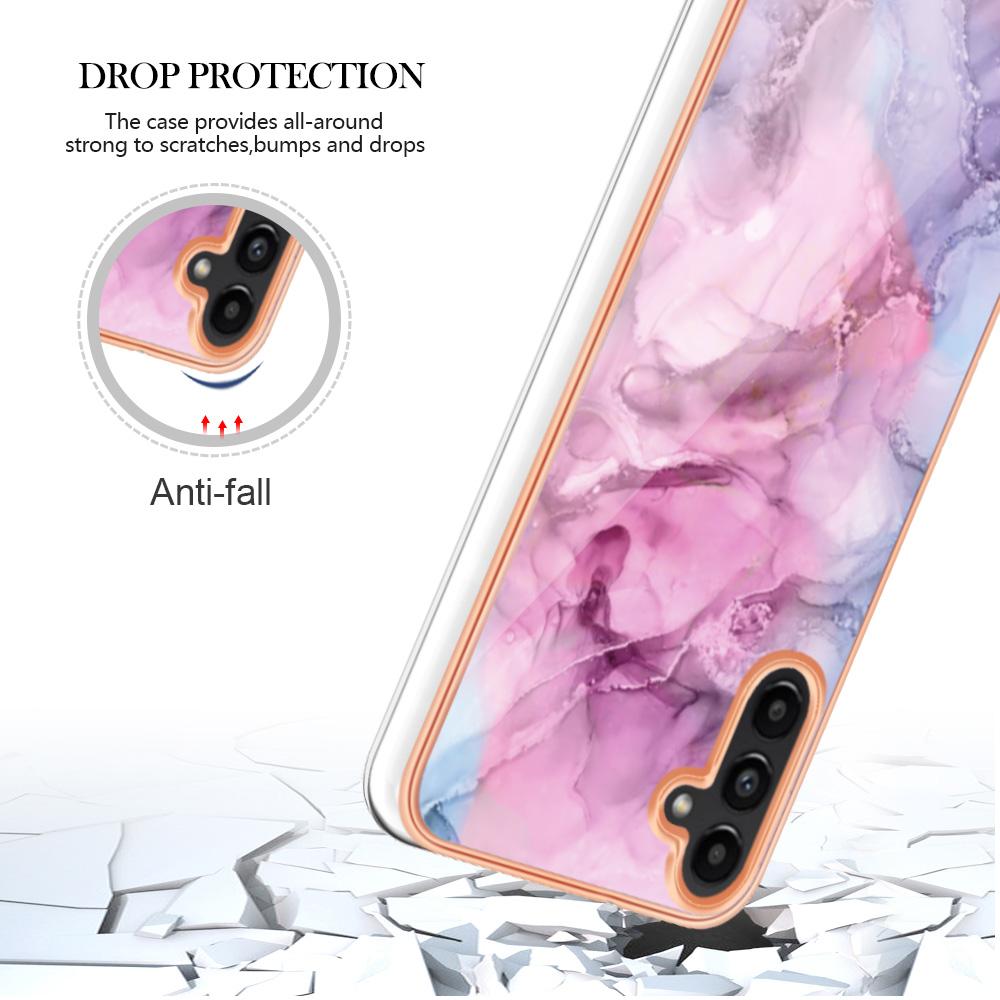 For Samsung Galaxy A56 5G TPU Case Marble Pattern 2.0mm Electroplating Phone Back Cover
