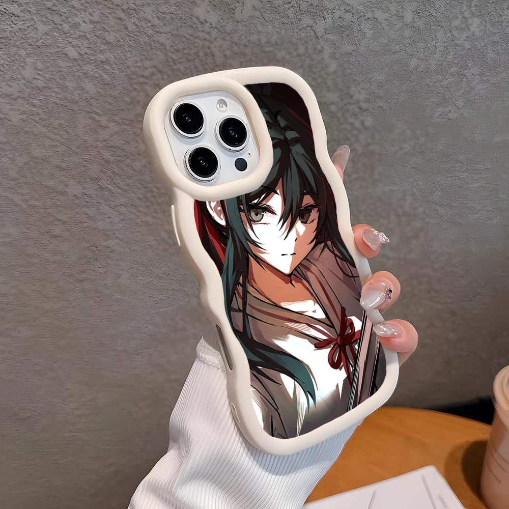 

Hell s Paradise Sagiri Phone Case for iPhone 17 16 15 14 13 12 11 Air Pro Max Plus White Soft TPU Wavy Edge Cover iPhone 12 Pro Max