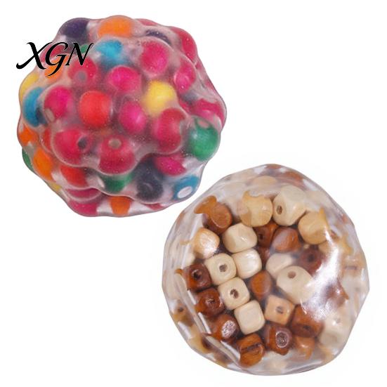 Palm-sized Stress Ball Rainbow Wood Grain Squeeze Soft TPR Fidget for Hand Kneading Toy Relief Moldable Slow-Rising Portable Decompression Gadget Kids