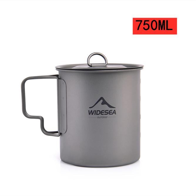 Widesea Lightweight Titanium Camping Cup with Lid - Portable and Easy to Store Tableware