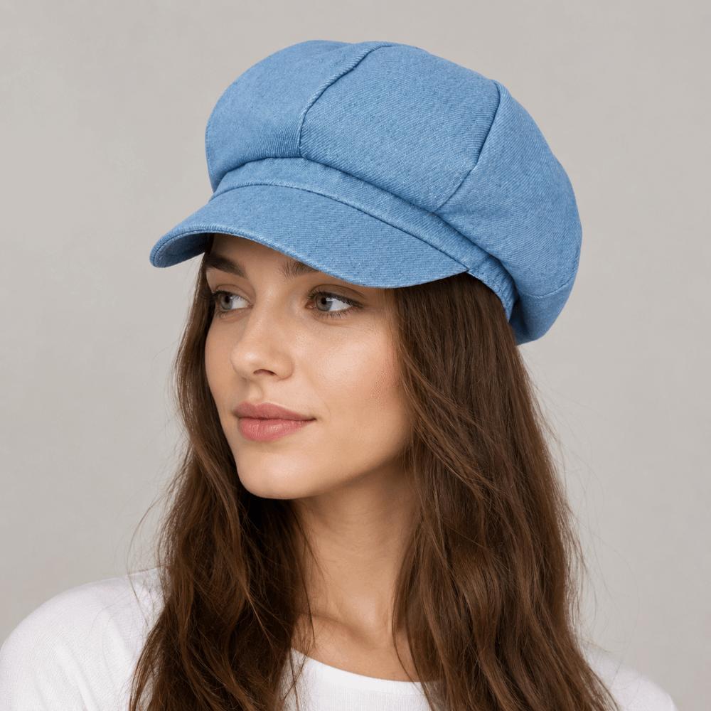 Denim Cloth Women Beret Hats Solid Color Artist Hat Casual Octagonal Caps Female Newsboy Cap