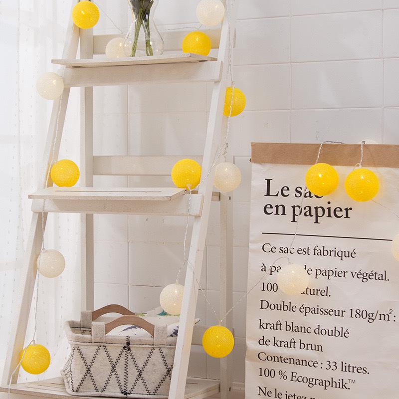 LED Cotton Ball Fairy Lights - Round Atmosphere Lights for Children's Room & Valentine's Day Flower Decor