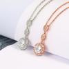 ZHOUYANG Fashion Crystal Pendant Neck Chain For Women Cubic Zirconia Rose Gold Color Necklace Jewelry Top Quality Gifts N428