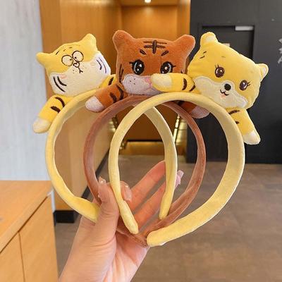 Ties Hair Hoop Washing Face Plush Doll Tiger Hair Ropes Tiger Headbands Korean Style Hair Bands