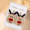 Acrylic Christmas Reindeer Sparkle Earrings for Women