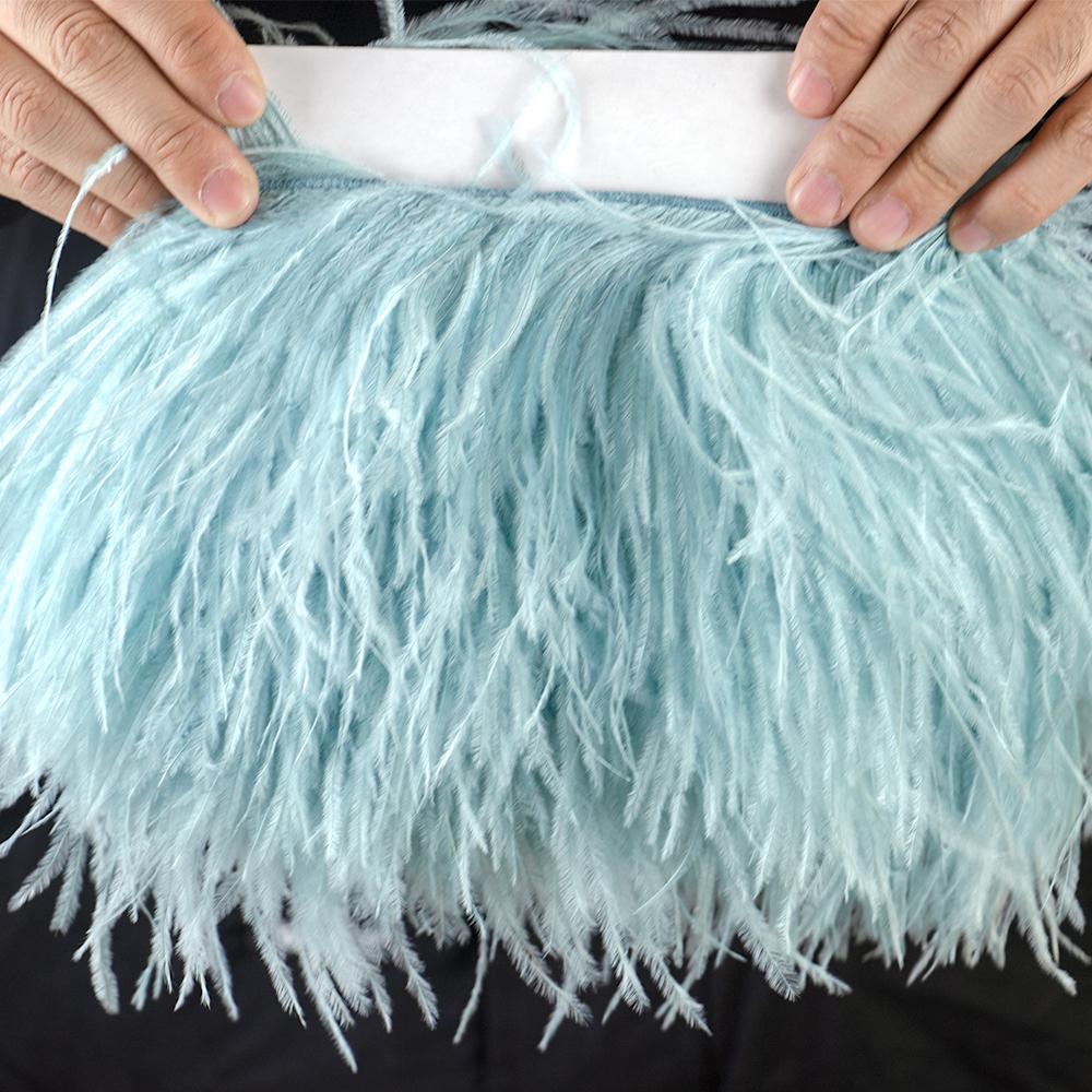 Feather1Meter High Quality Ostrich Feather Trim 10-15/15-18/18-22cm Plumes Fringe Ribbon for Home Party Dress Sewing Wedding Decoration