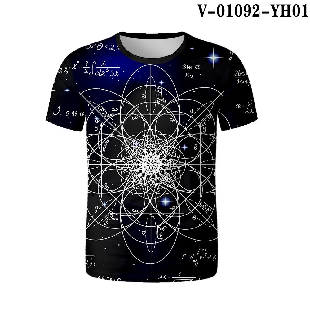 Funny Mathematical Shirt Phys Chemical Formula Summer Street 3D Tričko Módní O Krk Měkké Tričko Oversized Tričko Math Tričko