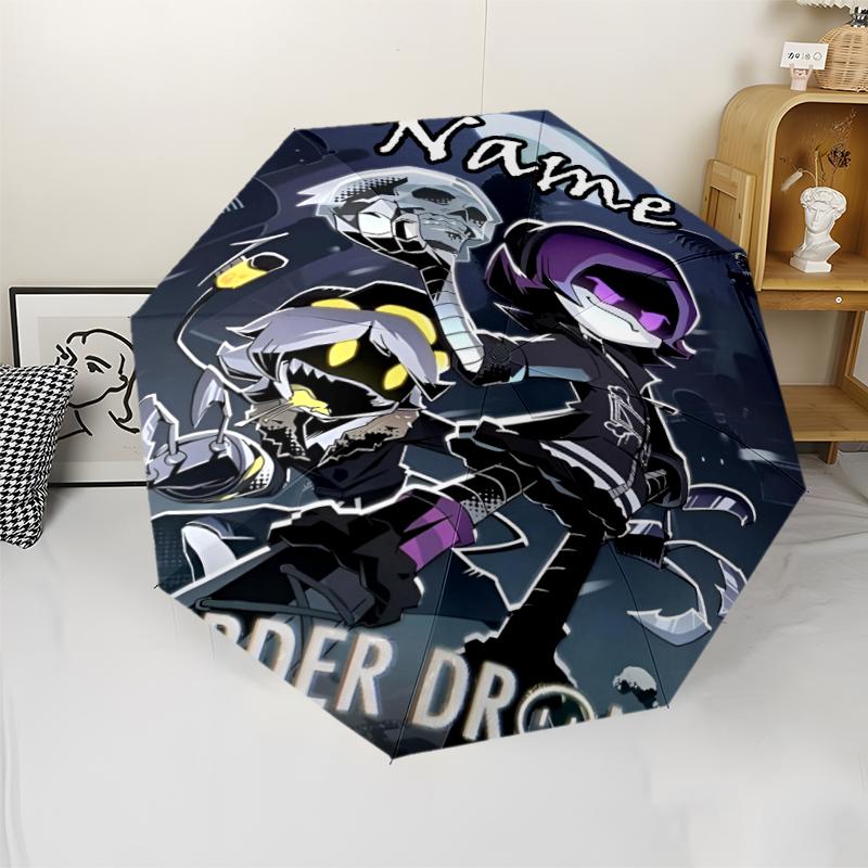 Custom Name Murder Drones Theme Automatic Umbrella, Lightweight & Portable, 8 Rib, Perfect for Outdoor Travel, Birthdays, Christmas, Gifts.
