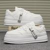 High Quality White Men Casual Shoes Platform Flat Shoes Loafers Fashion Increased Elevator Men's Sneakers Skateboard Shoes Tenis