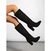 Heeled Fashion Boots 2025 Winter New Plus-size Block-heeled Sleeve Western Boots