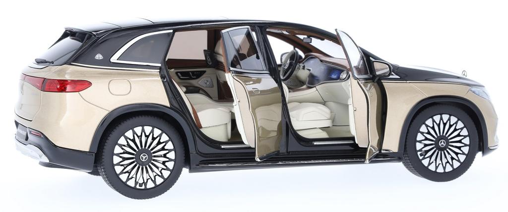 [Mercedes-Benz Collection] Genuine EQS SUV (MMZ296) Obsidian Black/Designo Kalahari Gold 1/18 Scale Model