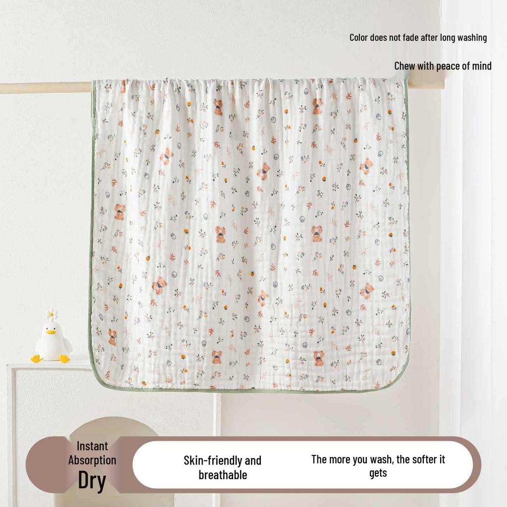 6-Layer Bamboo Cotton Bath Towel with Border