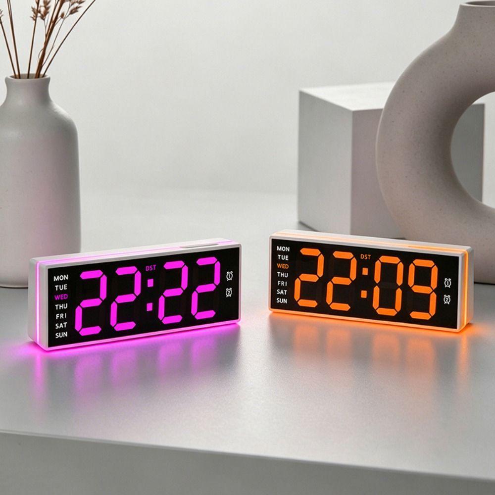 Temperature Bedside Alarm Clock with Calendar LED Night Light Clock New LED Digital Clock Bedroom