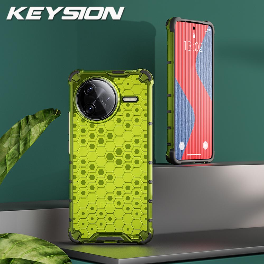 KEYSION Shockproof Armor Case for POCO F7 Pro F7 Ultra Silicone+PC Transparent Honeycomb Phone Cover for Xiaomi POCO F7 Ultra