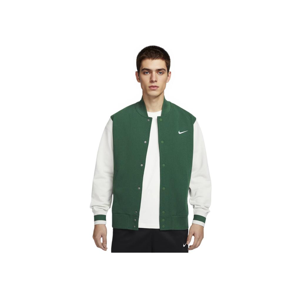 Nike Logo Color Block Fleece Sports Jacket Men Jackets Canyon-Green IB8766-341
