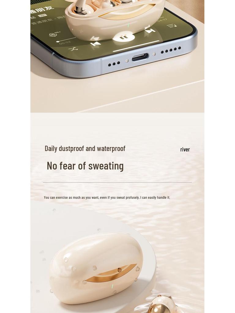 J07 Wireless Conductive Ear Clip Sports Earphones with Noise Cancelling