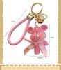 1pc Trendy Bear Resin Key Chain Fashion Pink Bow Bear Keychain for Woman Cute Charm Bear Decorative Accessory for Keys Bags