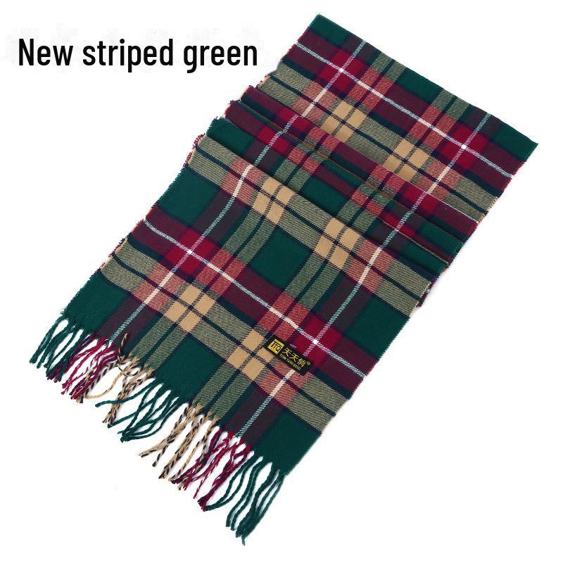 Winter Men's and Women's Thick Plaid Imitation Cashmere Scarf