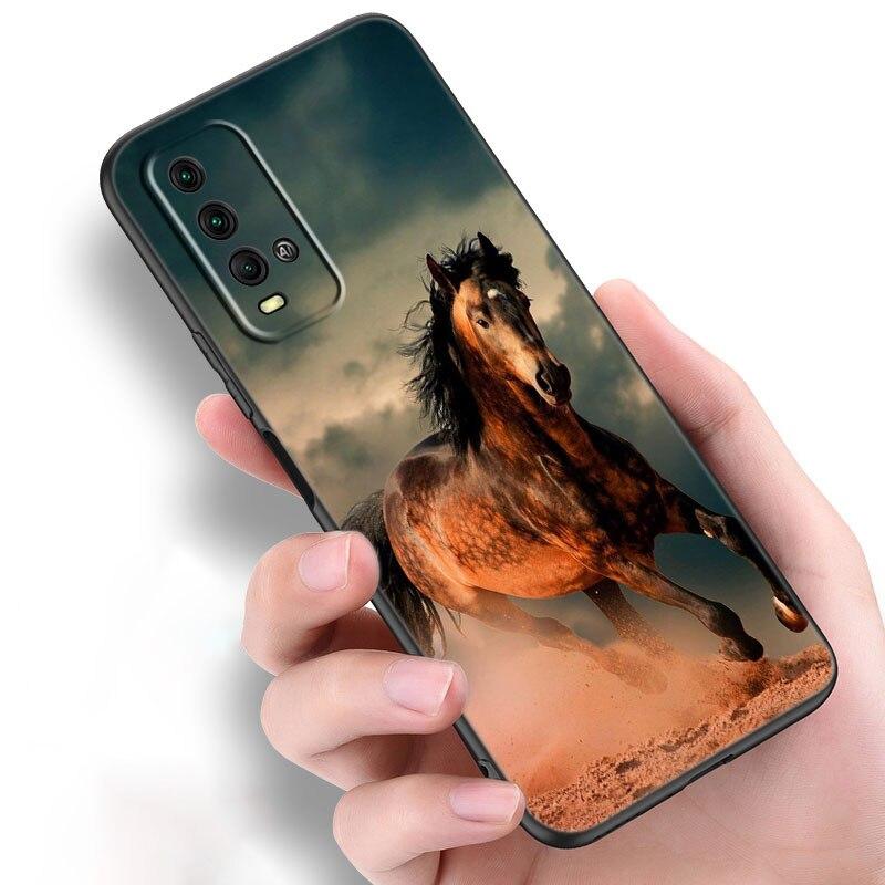 

Чехол для телефона с изображением бегущей лошади и животного для Xiaomi Redmi Note 10 9 Pro Max 10S 10T 9A 9C 9S 9T 8A 8T 8 7 Pro, мягкий черный чехол из ТПУ Redmi Note 10Pro Max