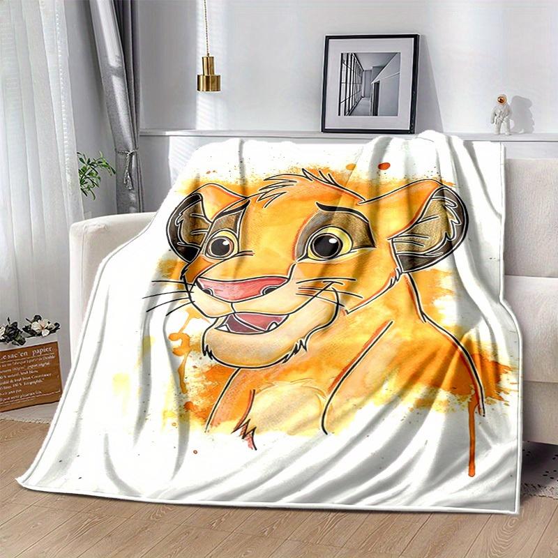 1pc Simba Blanket – Themed Soft Flannel Throw Blanket, Versatile & Cozy for Bedroom, Living Room, Travel, Camping, Car Blankets, Beach, Office Naps, M