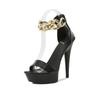 Damen-Sandalen mit dem Wort „New Summer Fashion Chain Net Red Sexy High Heels Stilettos 13 cm Heel 3 cm Platfrom LFD